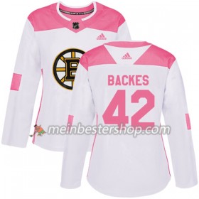 Boston Bruins David Backes 42 Adidas 2017-2018 Weiß Pink Fashion Trikot Authentic - Dame